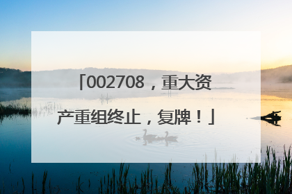 002708，重大资产重组终止，复牌！