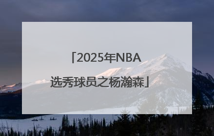 2025年NBA选秀球员之杨瀚森