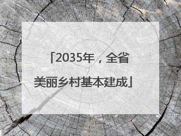 2035年，全省美丽乡村基本建成