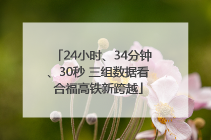 24小时、34分钟、30秒 三组数据看合福高铁新跨越