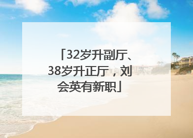 32岁升副厅、38岁升正厅，刘会英有新职