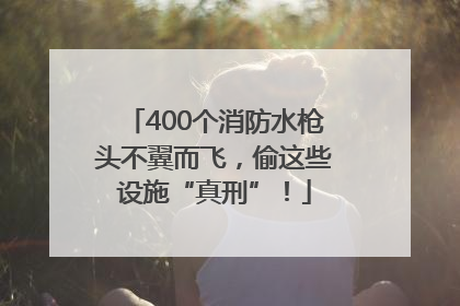 400个消防水枪头不翼而飞，偷这些设施“真刑”！
