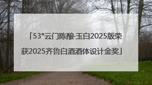 53°云门陈酿·玉白2025版荣获2025齐鲁白酒酒体设计金奖
