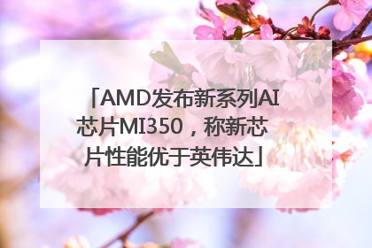 AMD发布新系列AI芯片MI350，称新芯片性能优于英伟达